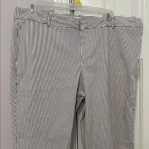 Elle Women's Striped Chinos in Navy and White